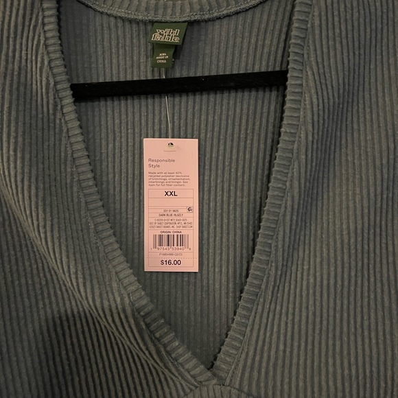 Soft Blue Ribbed Two-Piece Lounge Set - Picture 2 of 7